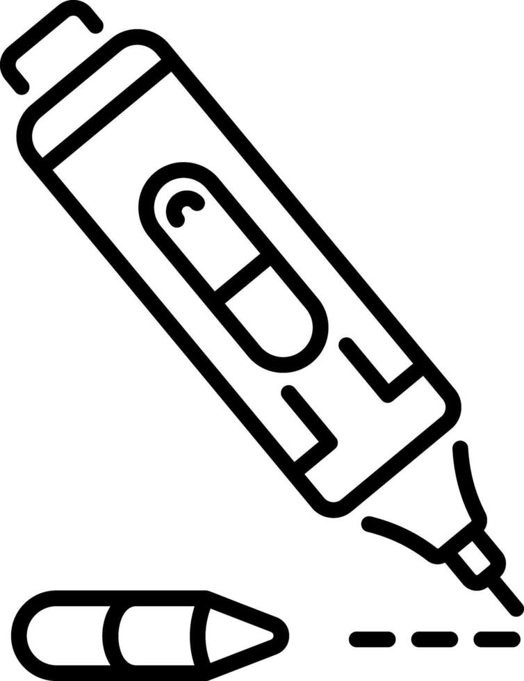 A linear style icon of a colour marker vector
