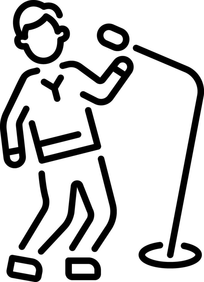 A linear style icon of a singer performance vector