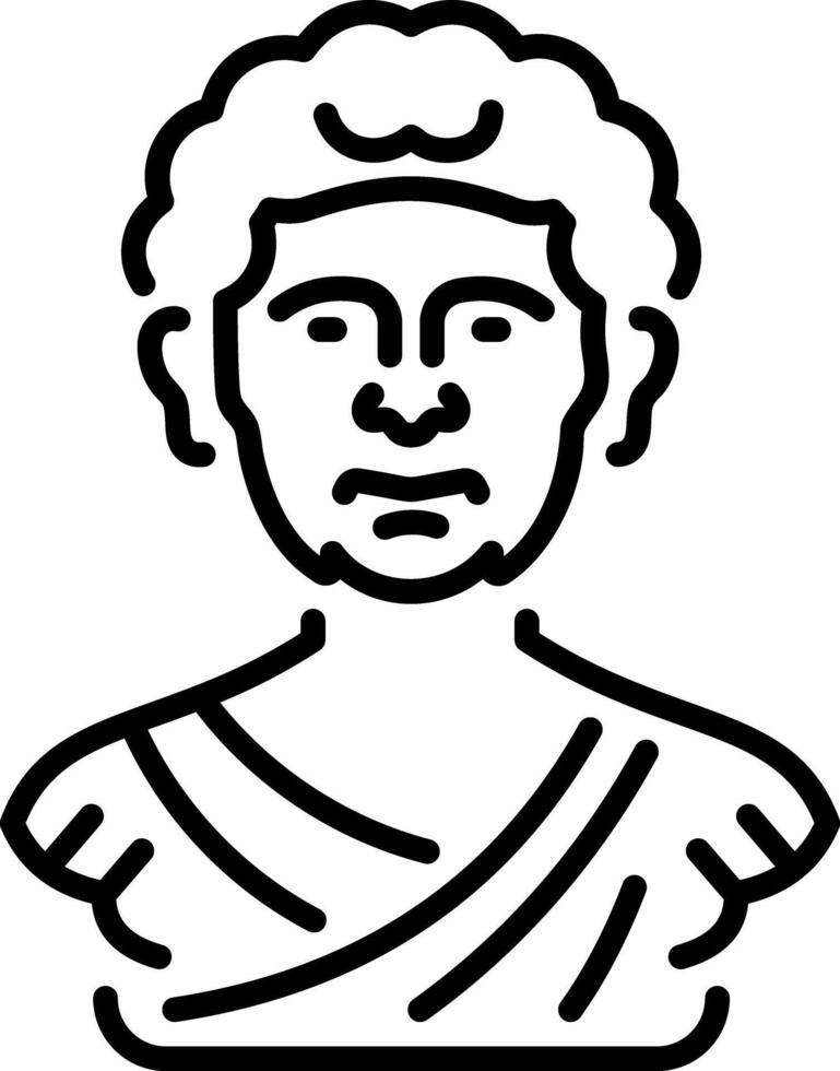 A linear style icon of a head sculpture vector