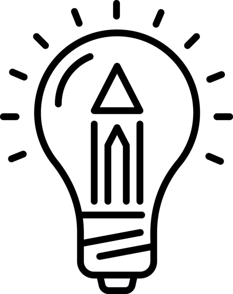 A linear style icon showing creative writing vector