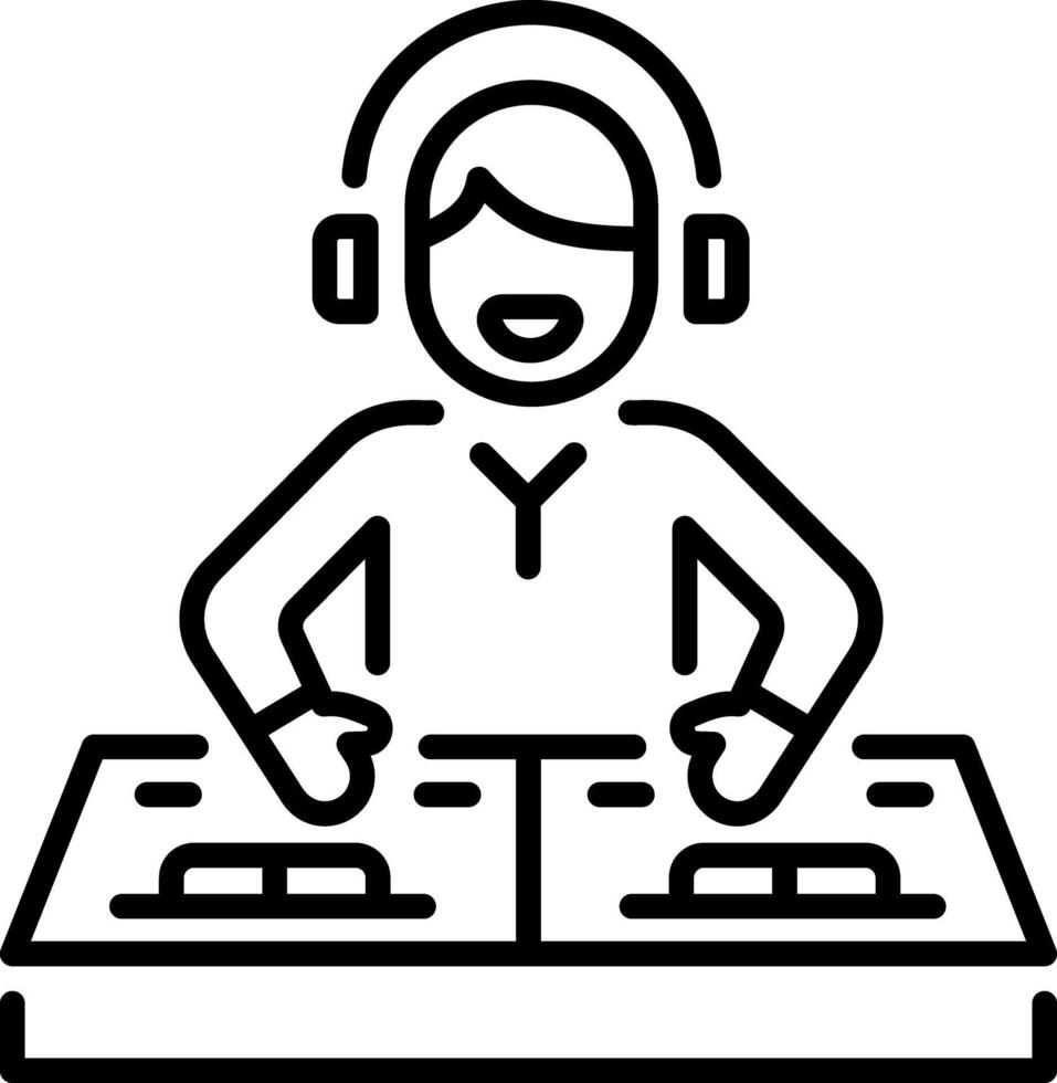 A linear style icon of a party dj music vector