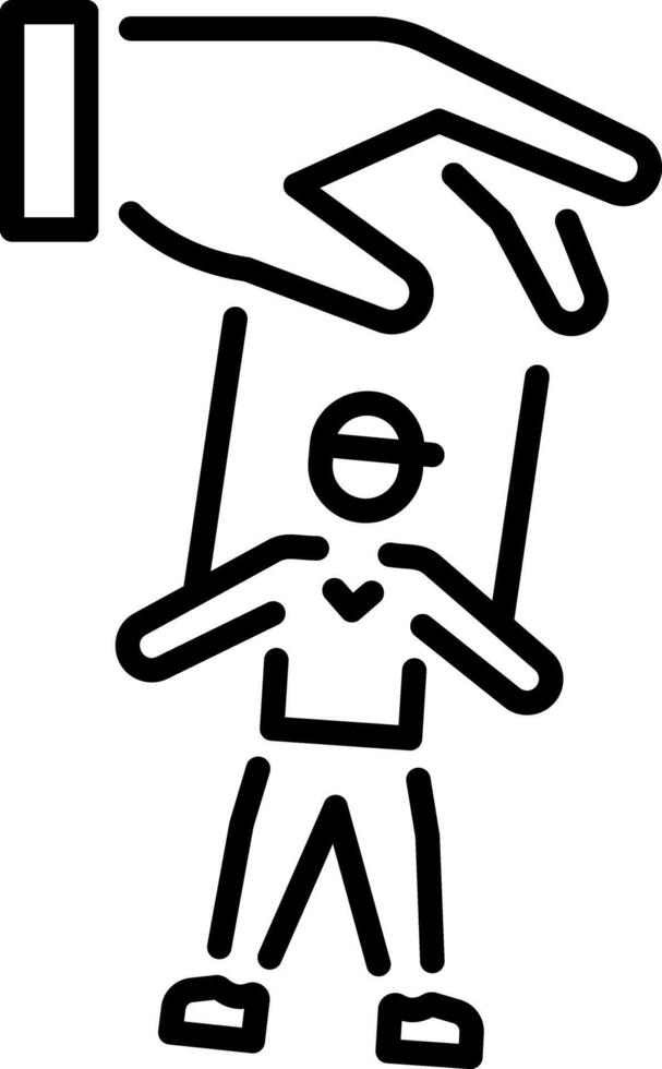 A linear style icon of a puppet show vector