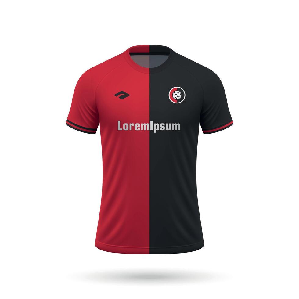 3d realistic soccer jersey in Newells Old Boys style, footbal vector