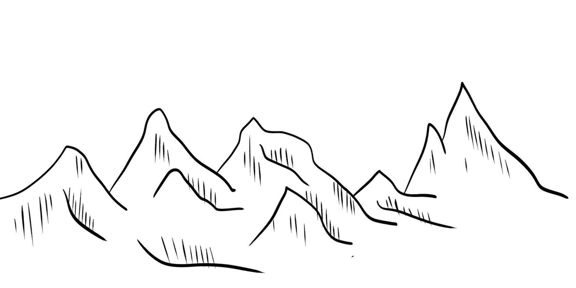 outline simple black on white mountain vector