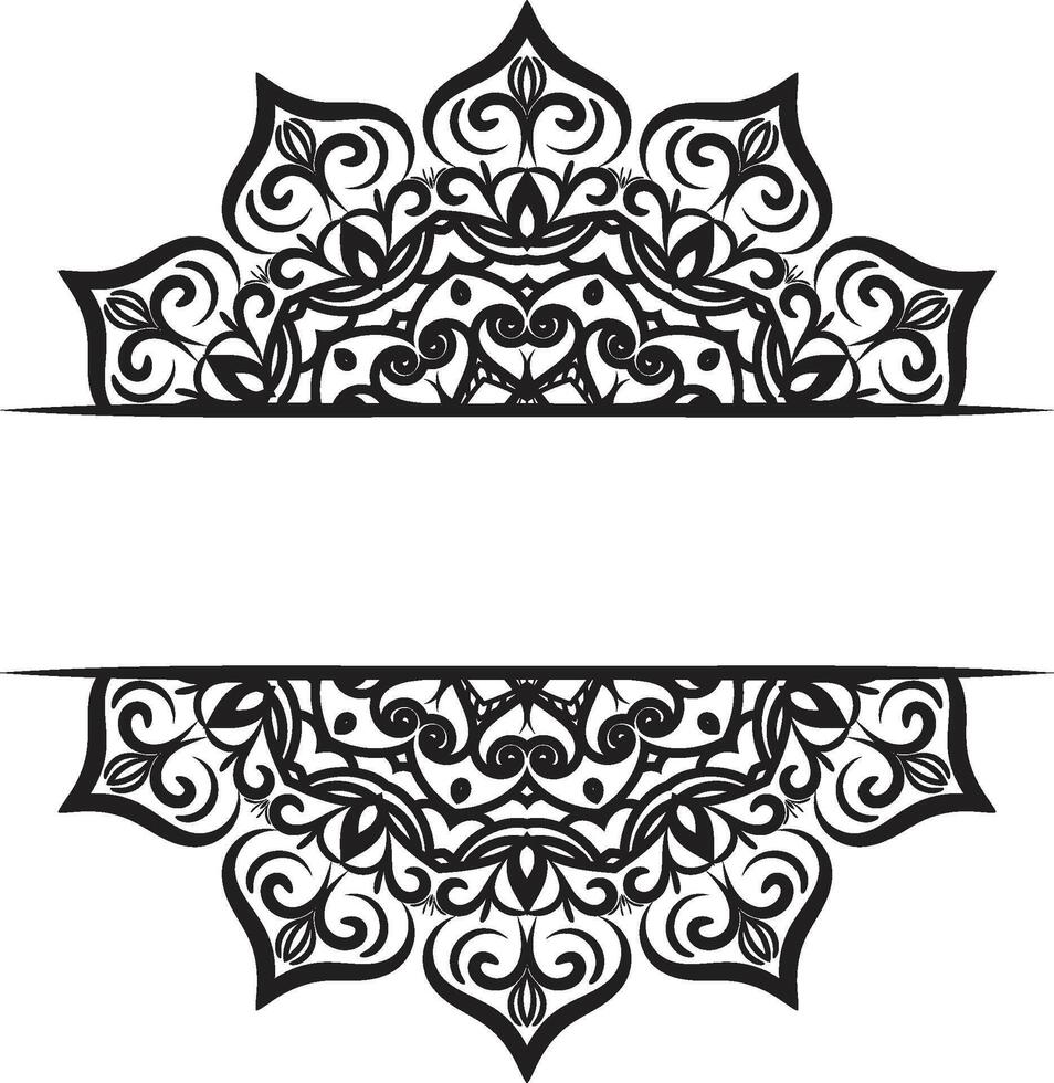 A black and white ornamental design with a border vector