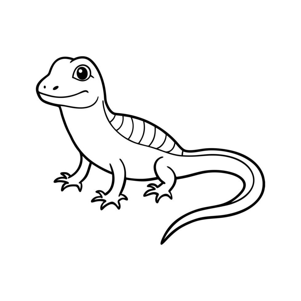A lizard coloring page for kids vector