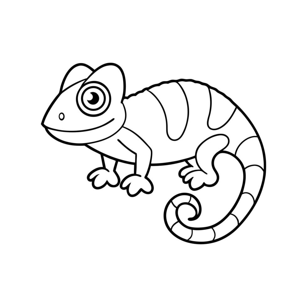 A chameleon is a lizard coloring page vector