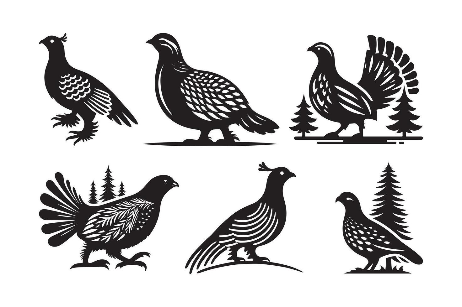 Spruce Grouse Art for Branding and Design vector