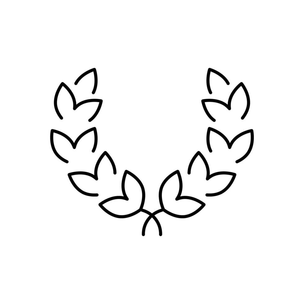 Wreath lamp icon. Wreath symbol. Laurel wreath outline icon vector