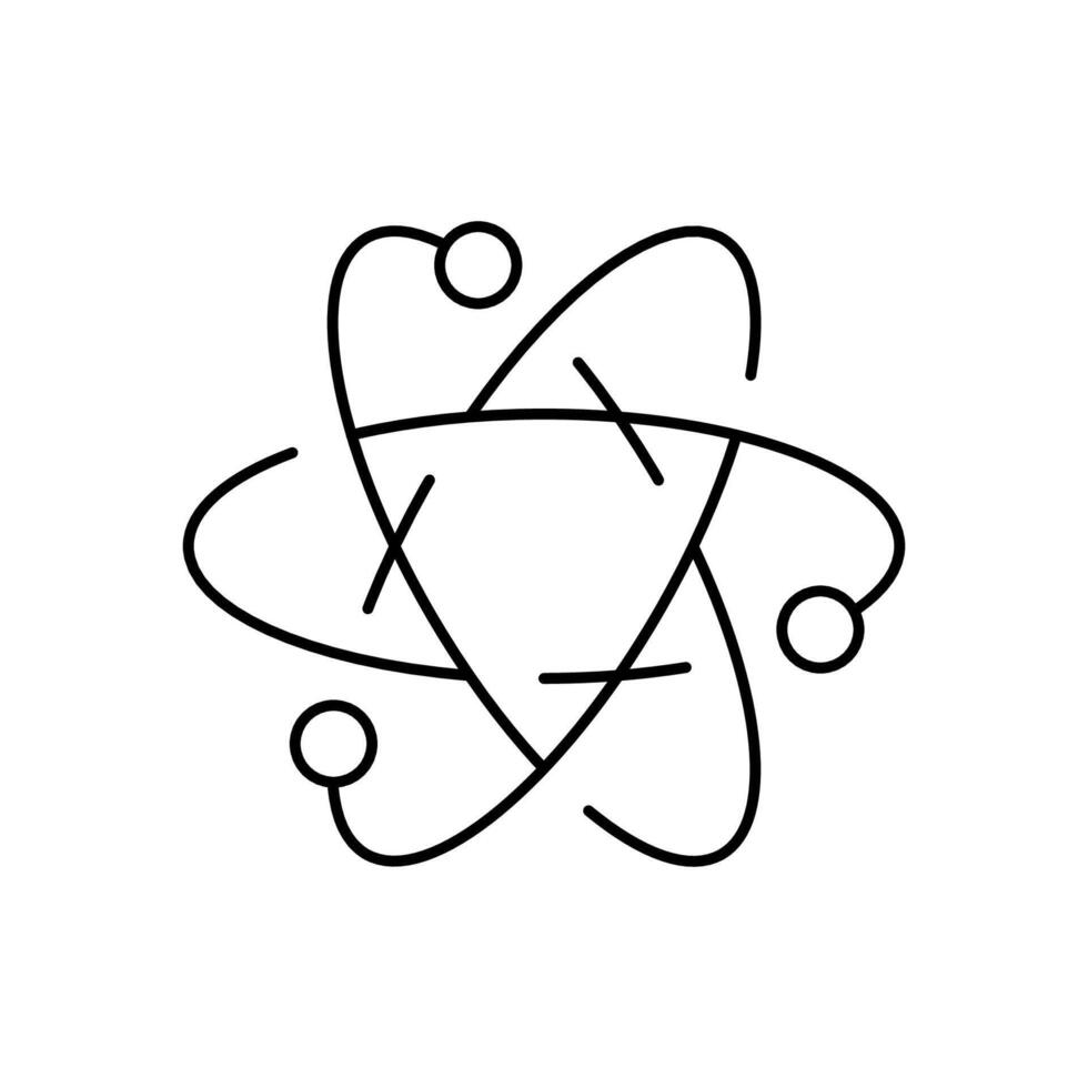 Atom icon. Atom symbol. Atom outline icon vector