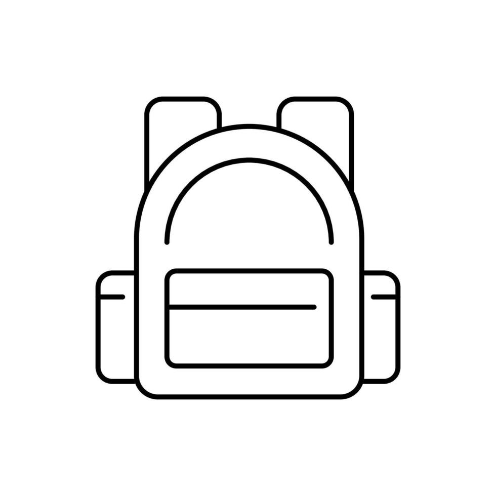 Backpack icon. Backpack outline icon vector
