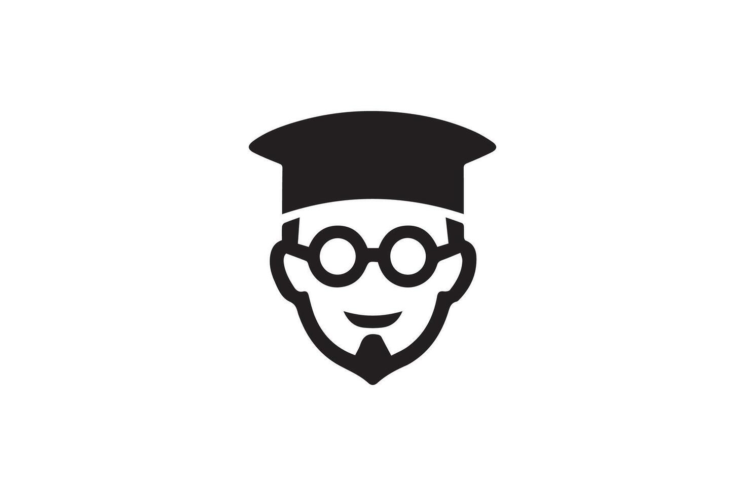 A black and white image of a man wearing a hat and glasses vector