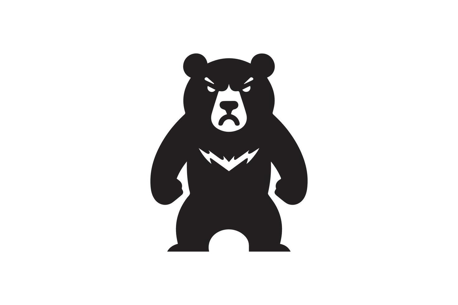 A black bear with a lightning bolt on its chest vector