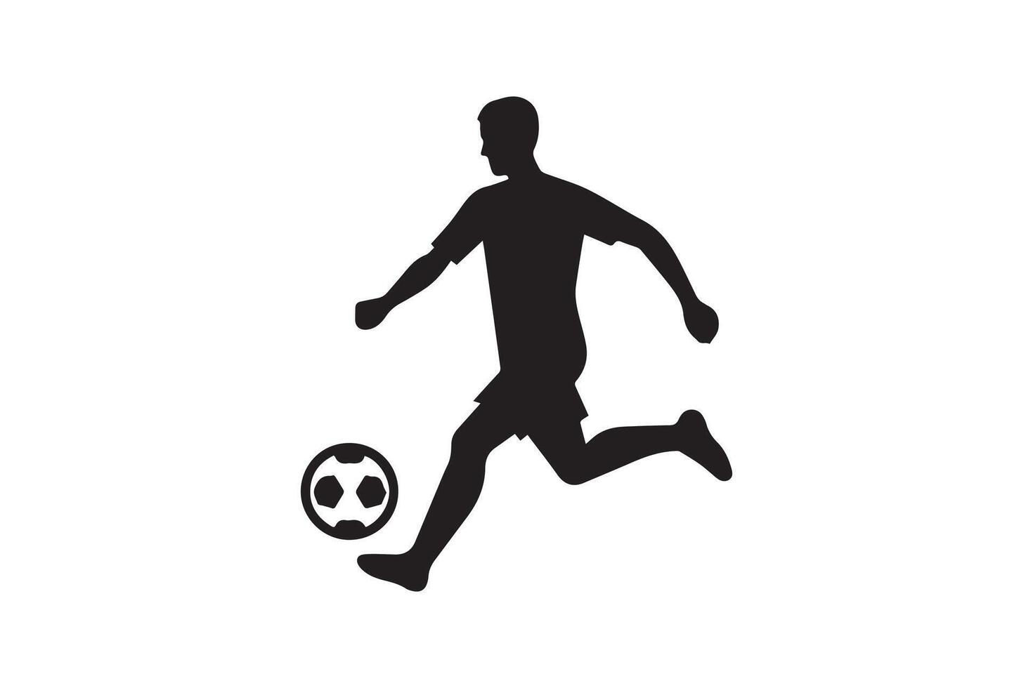 A silhouette of a man running with a soccer ball vector