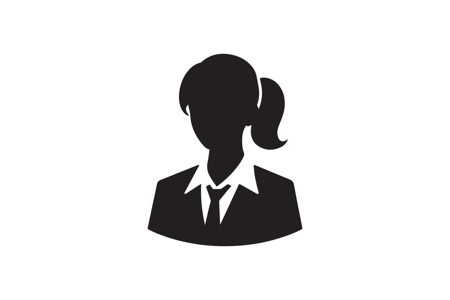 A woman in a business suit and tie icon vector