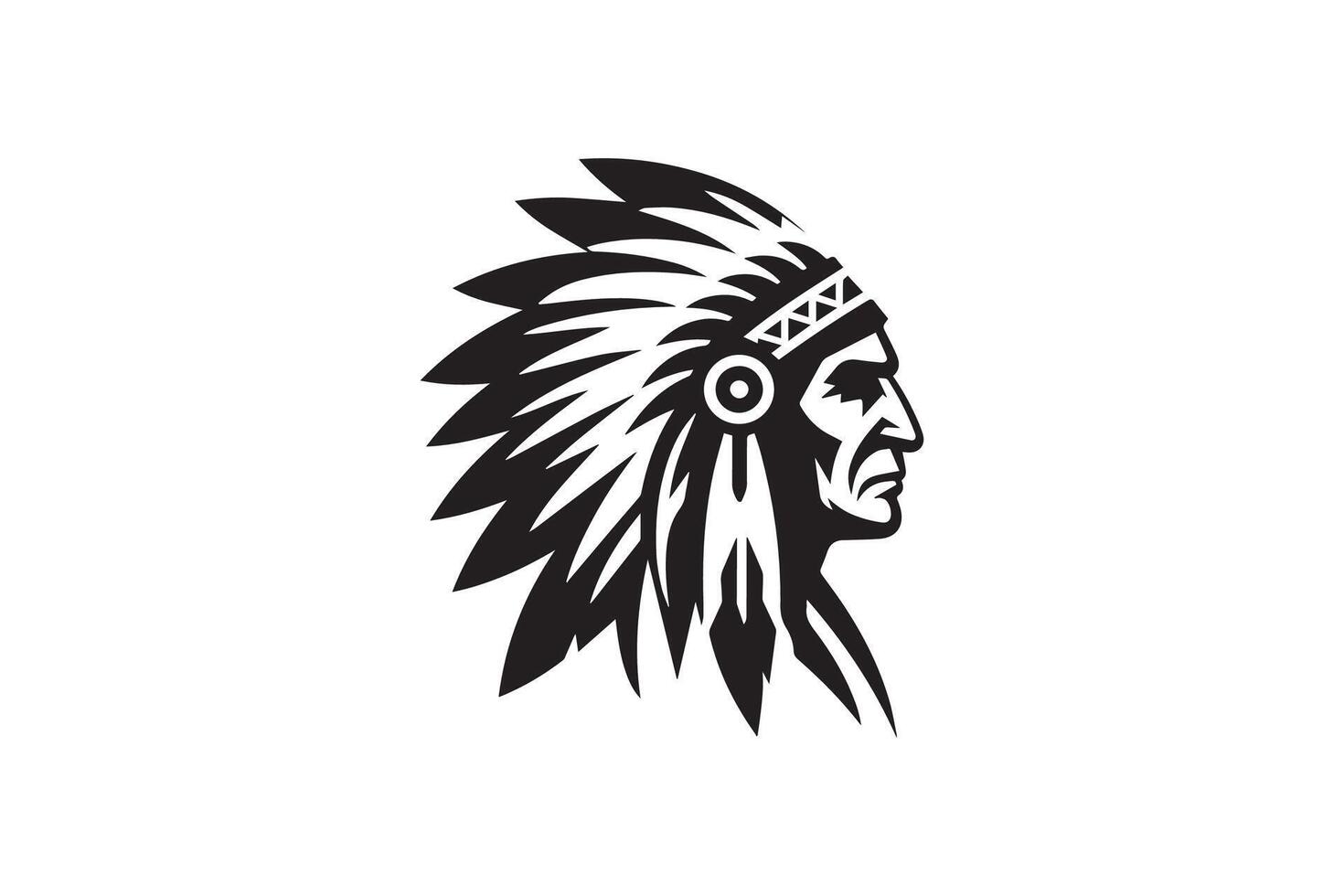 The logo for the indian chief is shown vector