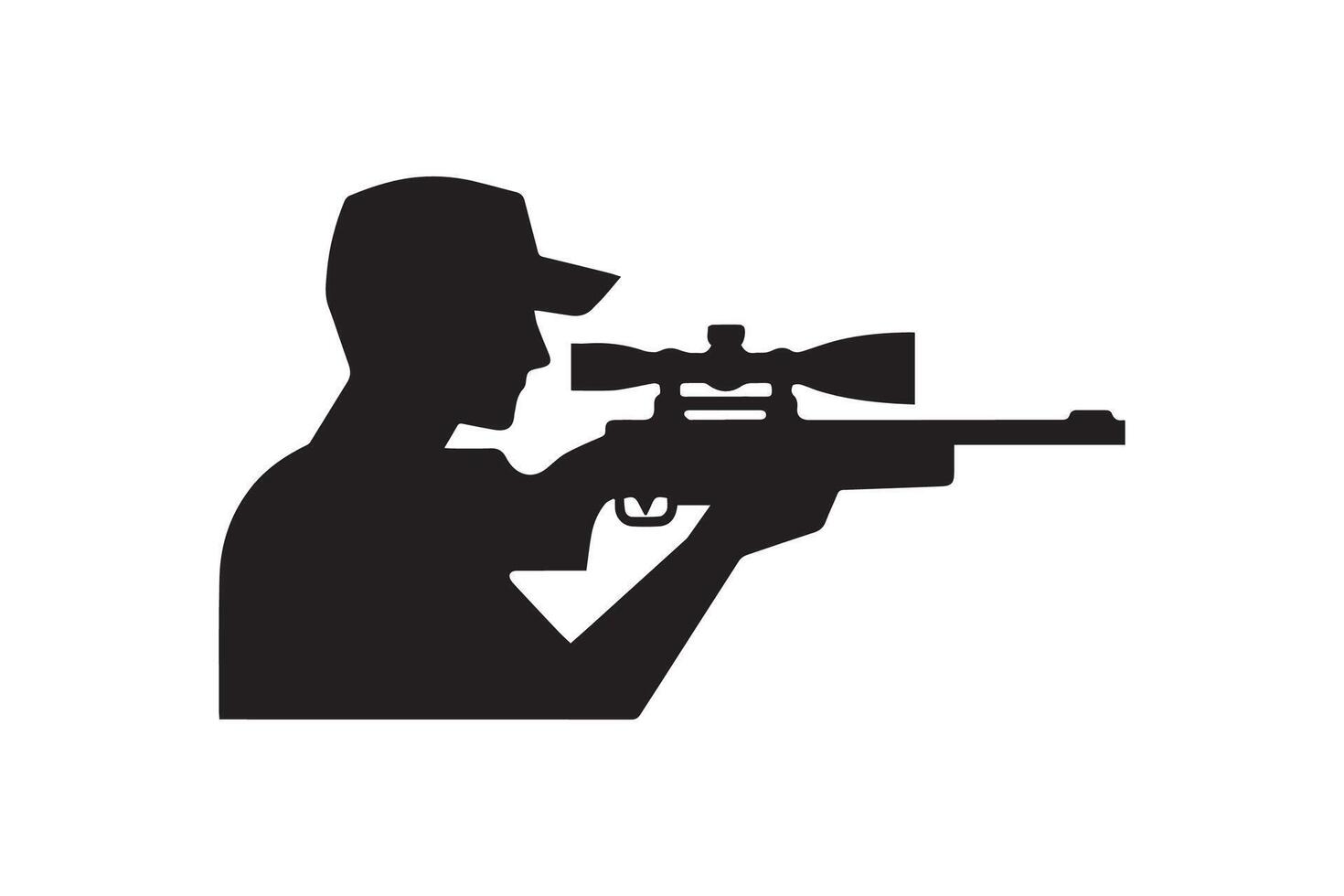 A silhouette of a man with a rifle vector