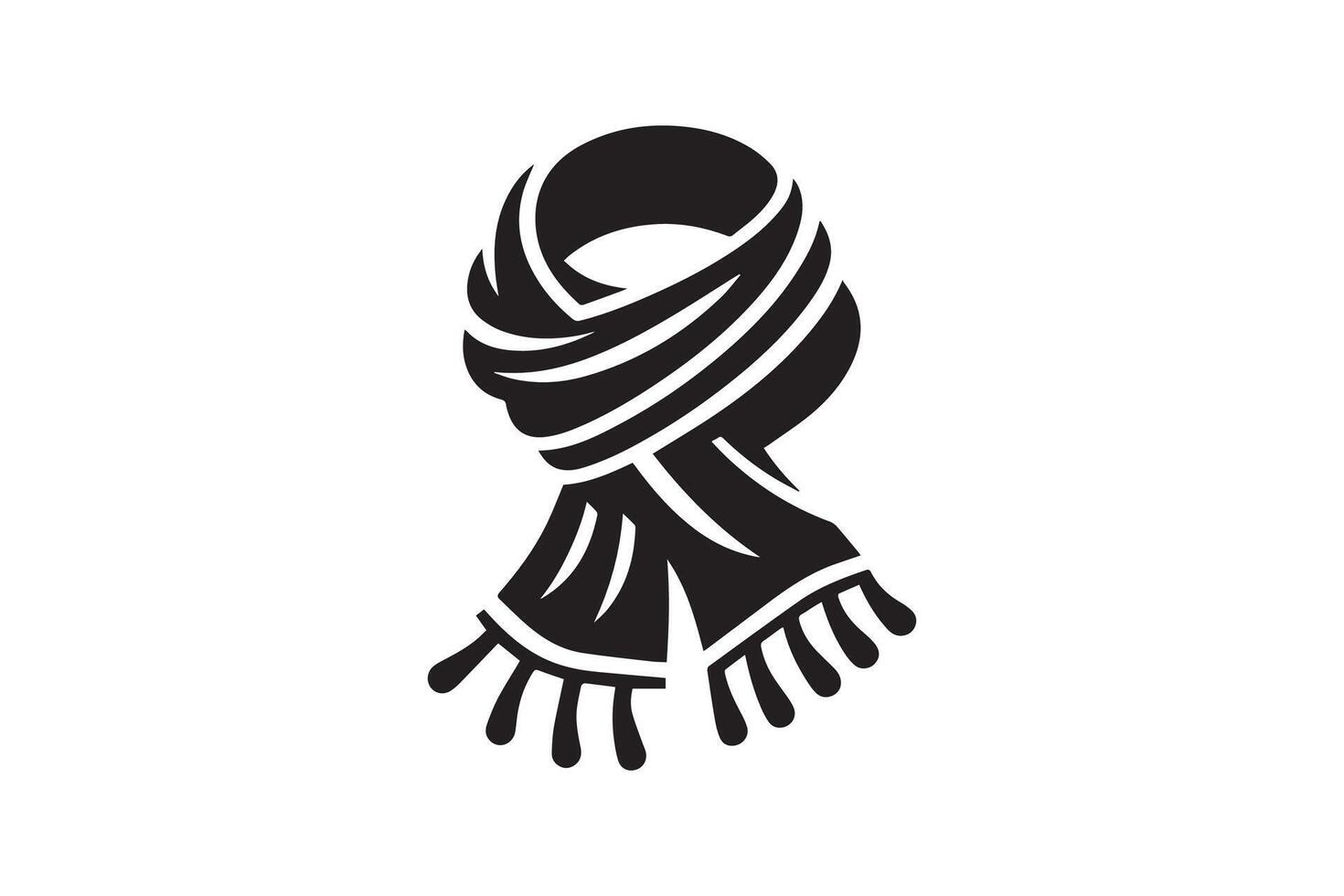 A black and white scarf icon vector