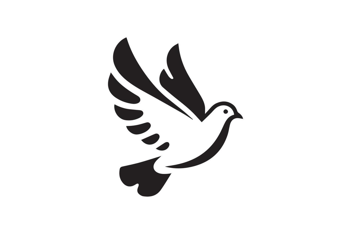 A black and white dove icon on a white background vector