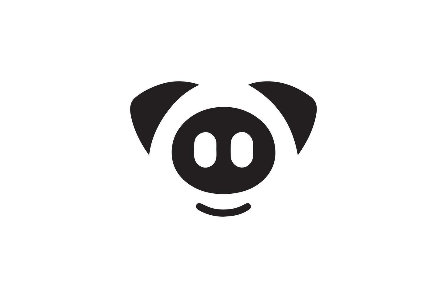 A black and white logo of a pig's face vector