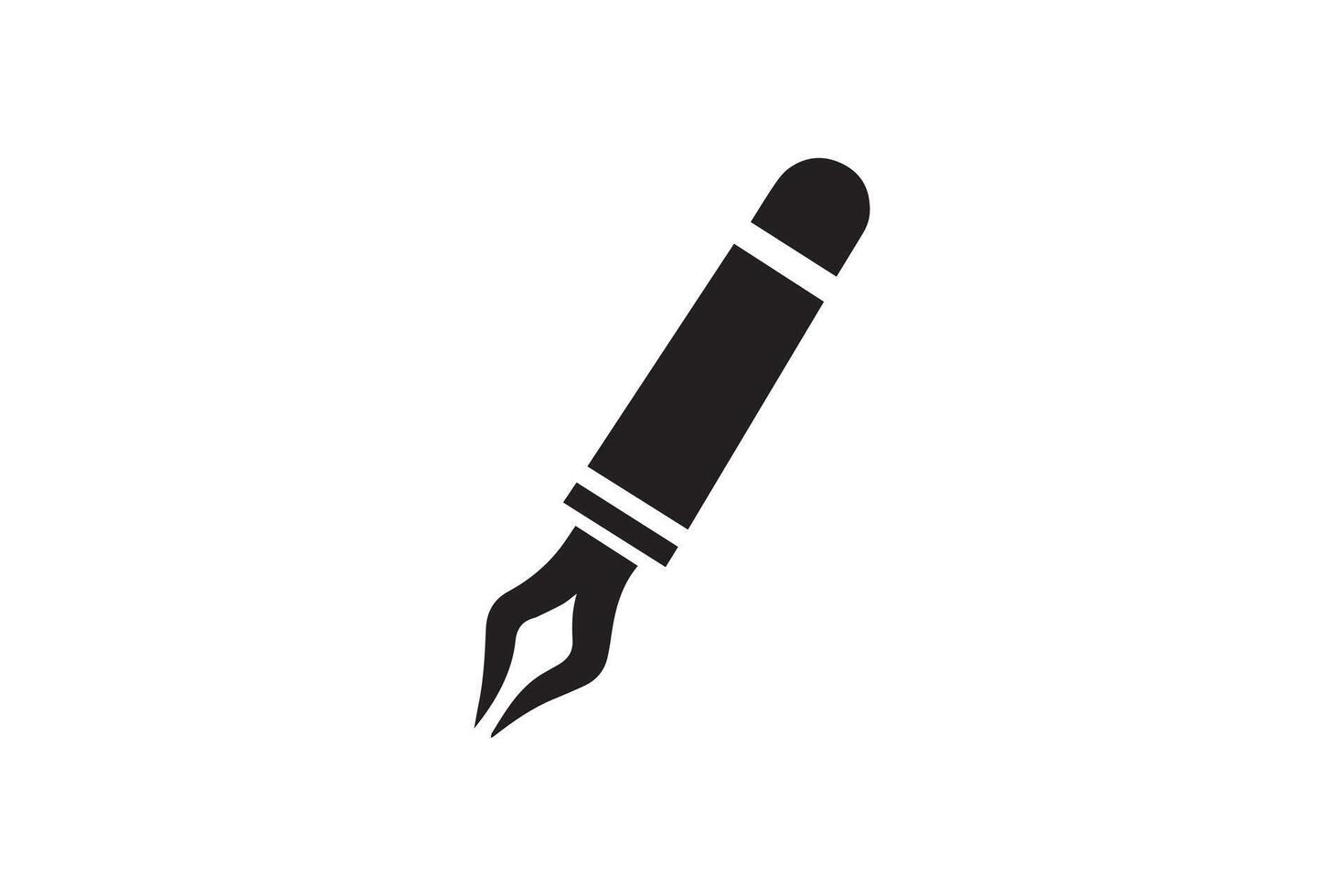 A black and white pen icon on a white background vector