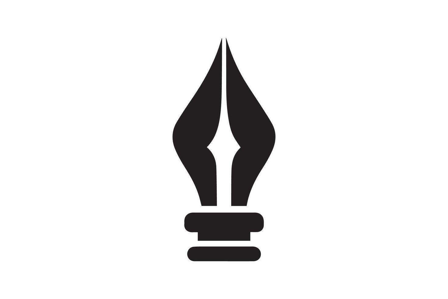 A black and white ink pen icon on a white background vector