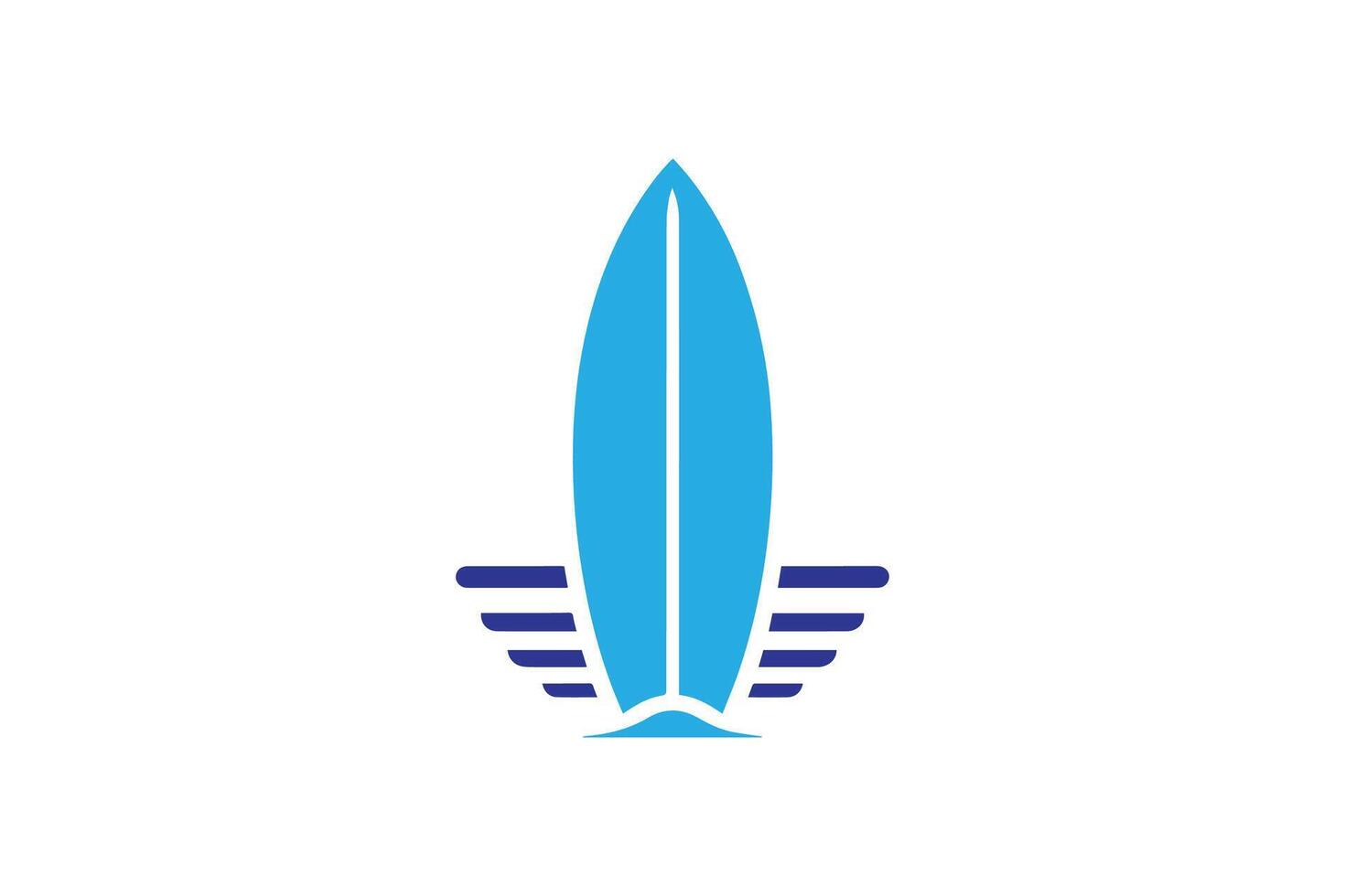 A blue surfboard logo on a white background vector