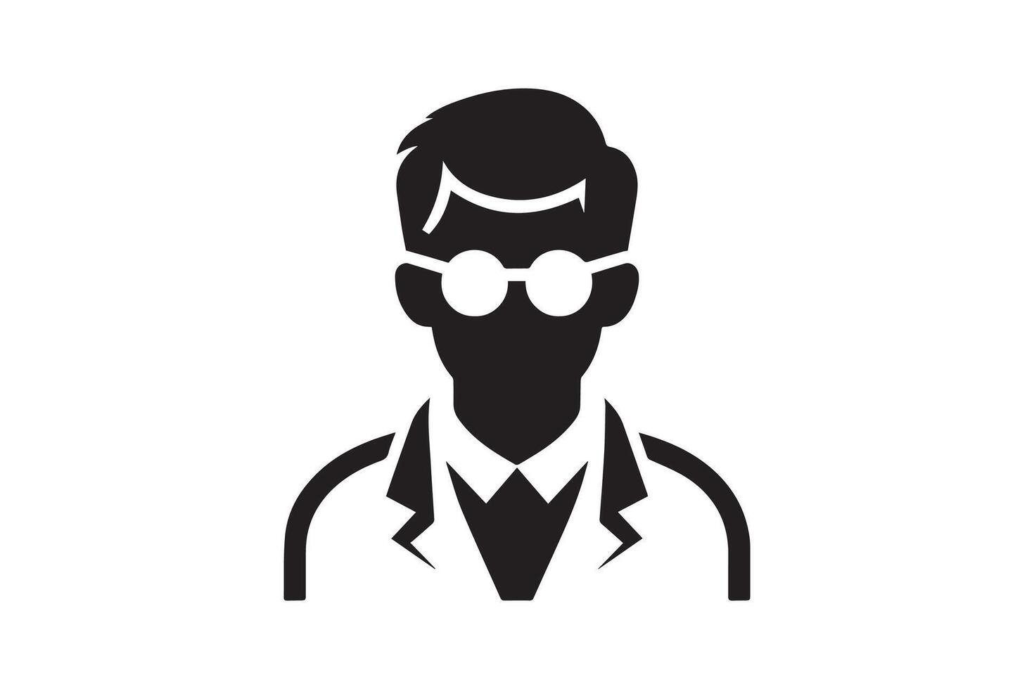 A black and white silhouette of a man in a suit vector