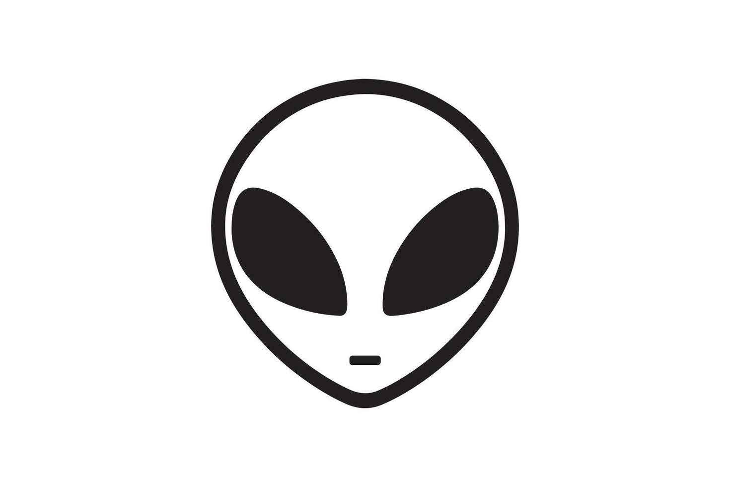 Alien head icon on white background vector