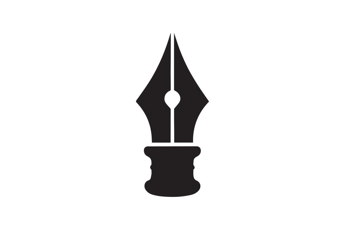 A black and white illustration of a pen and ink vector