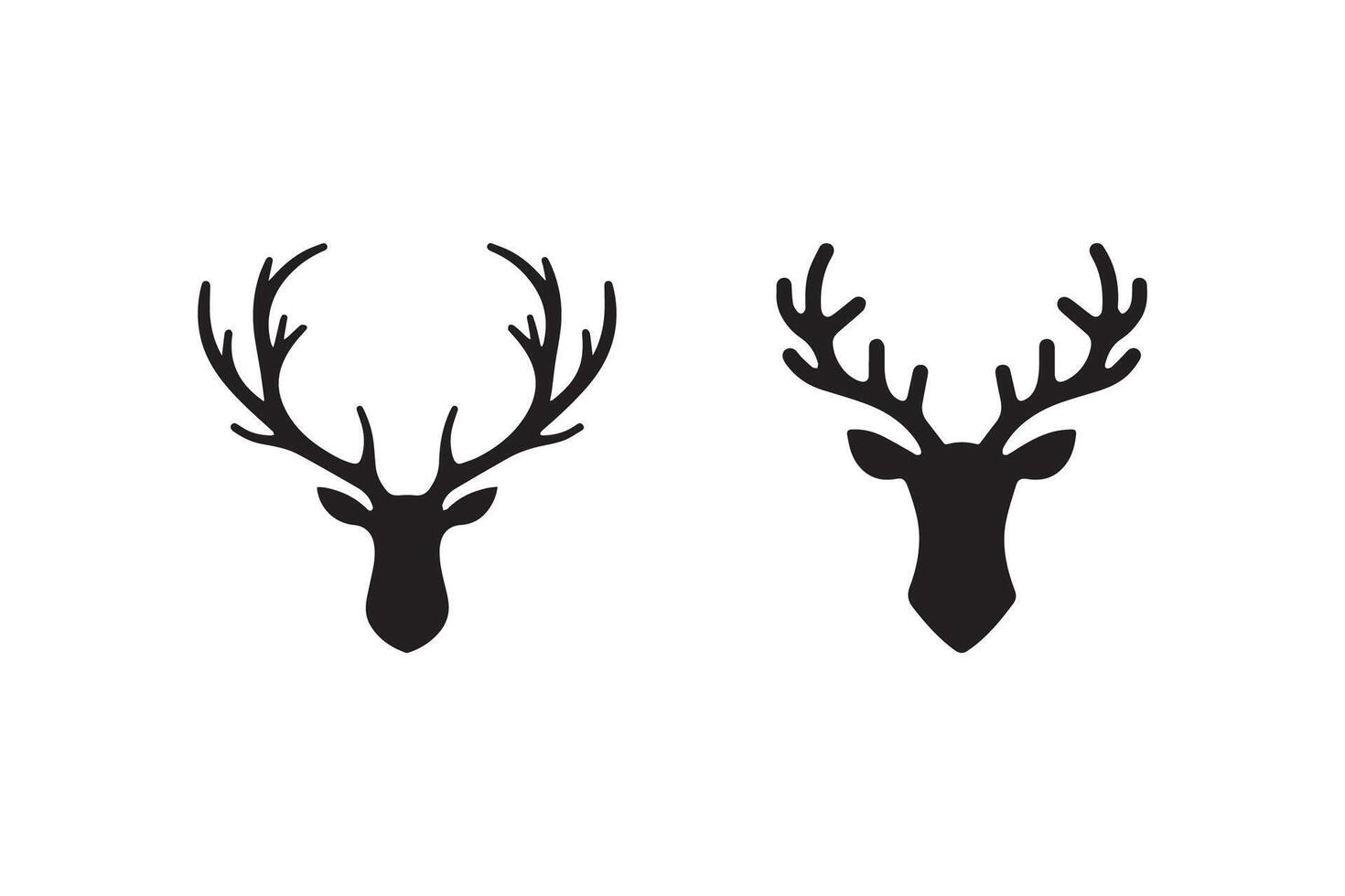Deer head icon set illustration vector