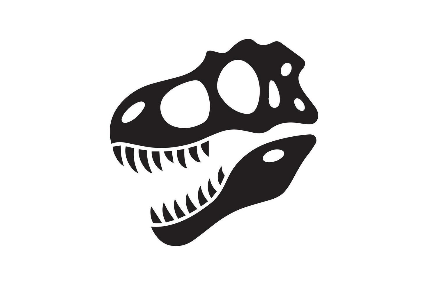 A dinosaur head with a mouth open and teeth vector