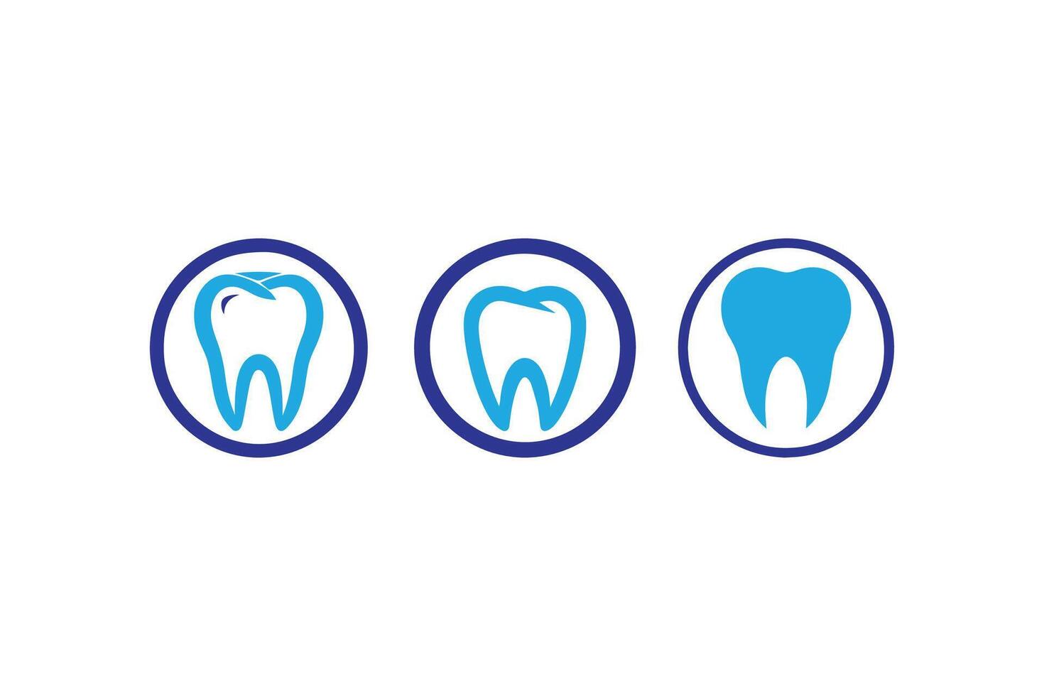 A tooth and a toothbrush are shown in blue and white vector