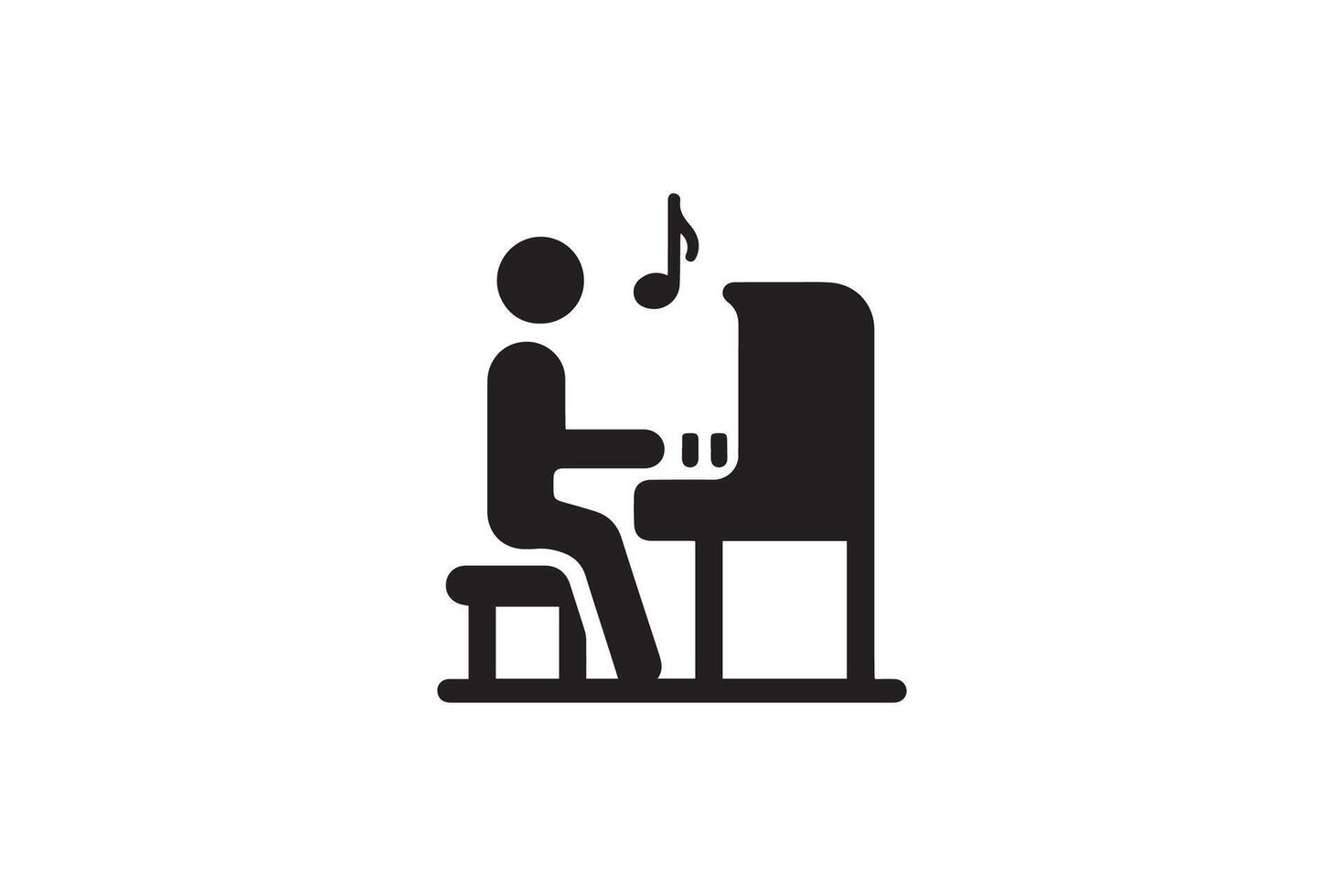 A man is playing the piano on a white background vector