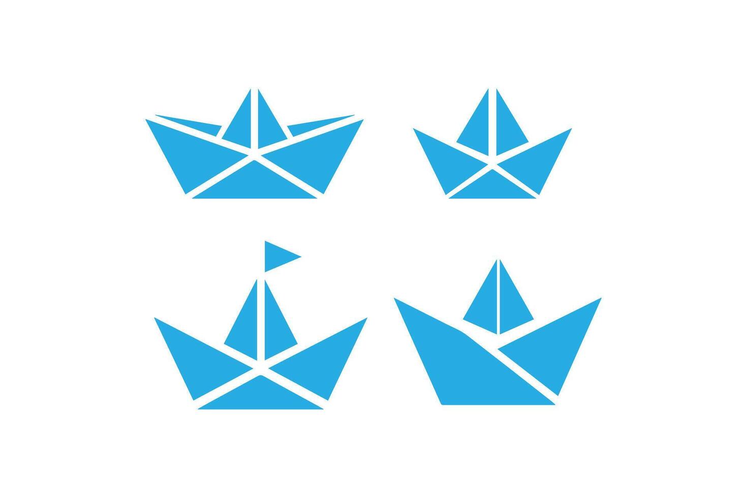 Paper boat icon set illustration vector