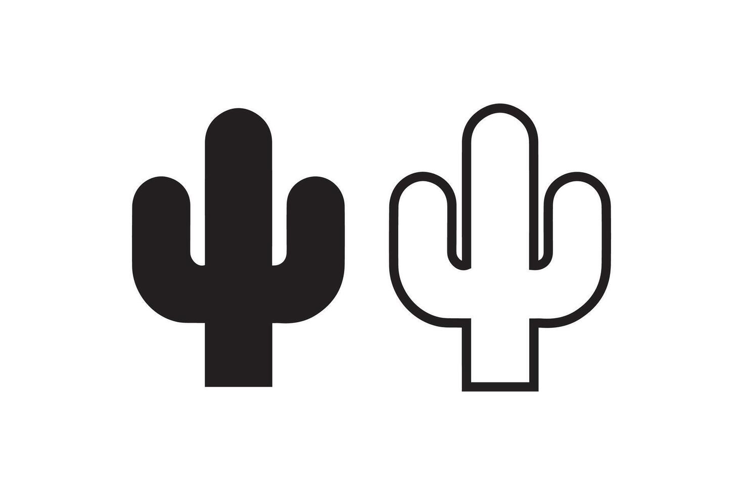 Cactus icon illustration isolated on white background vector