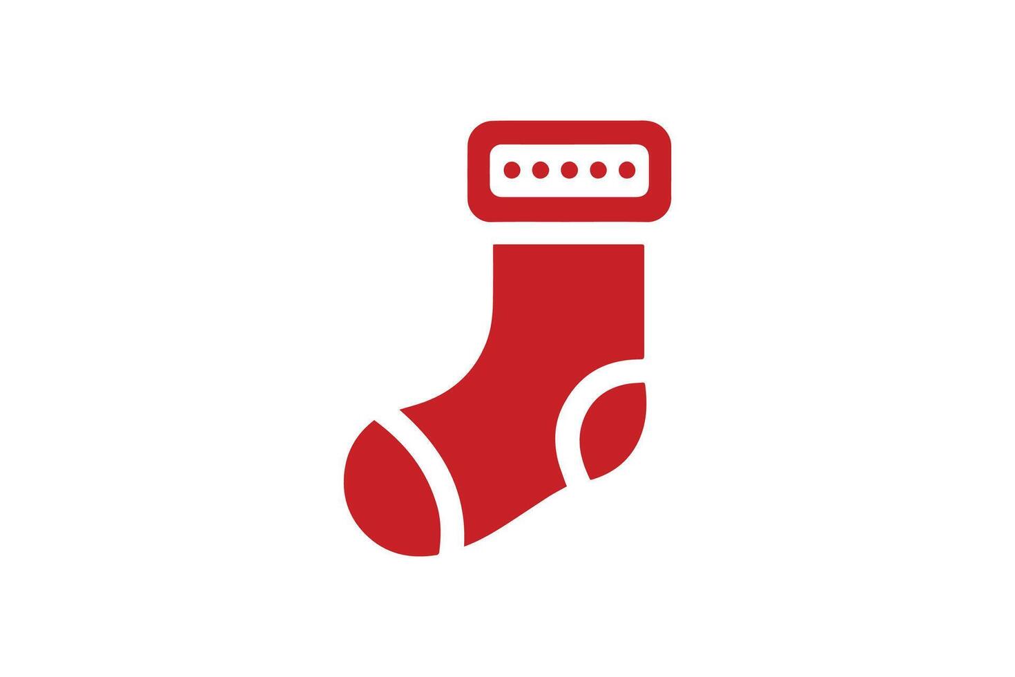 Christmas sock icon isolated on white background vector