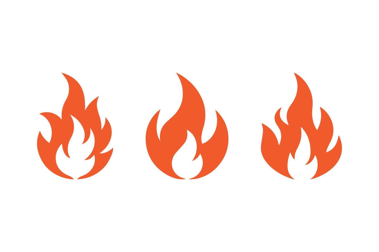 Fire flame icon set illustration vector