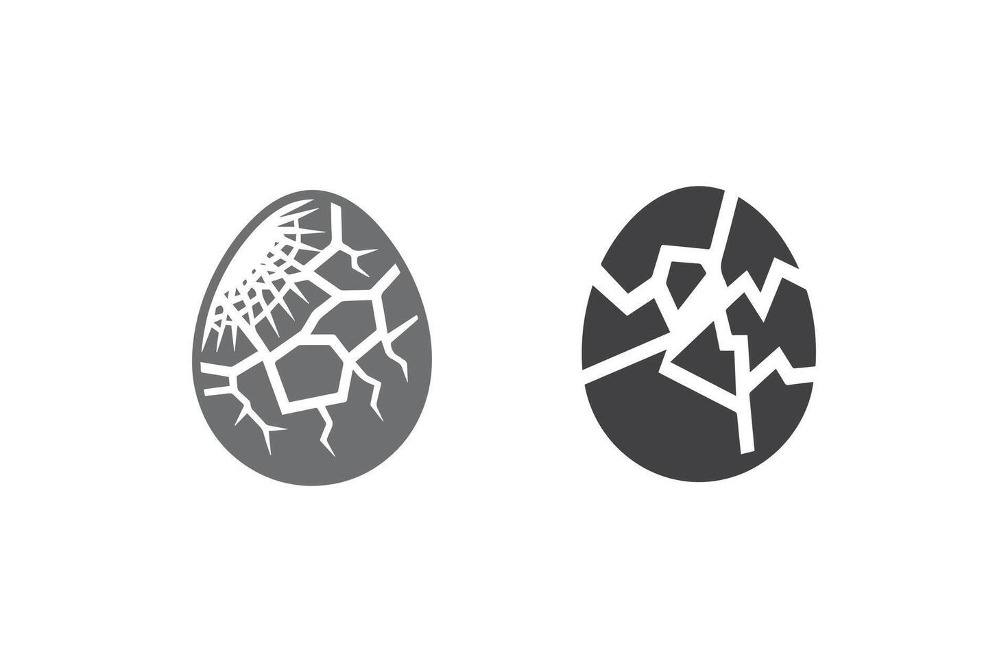 Cracked egg icon, illustration, solid and glyph design, isolated on white background vector