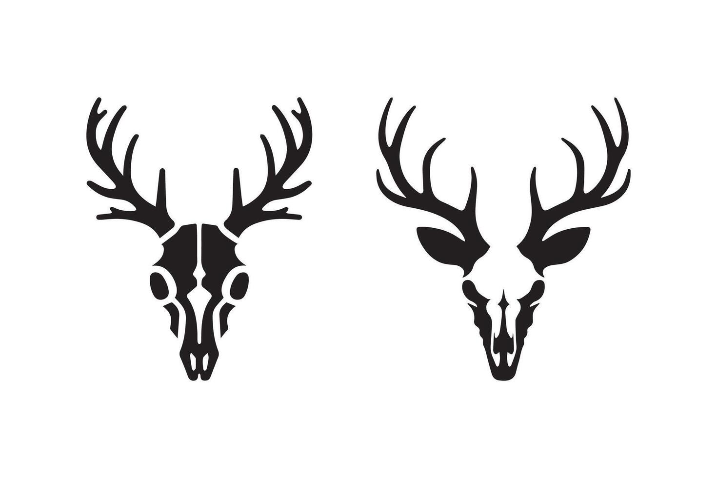 Deer skull silhouette illustration vector