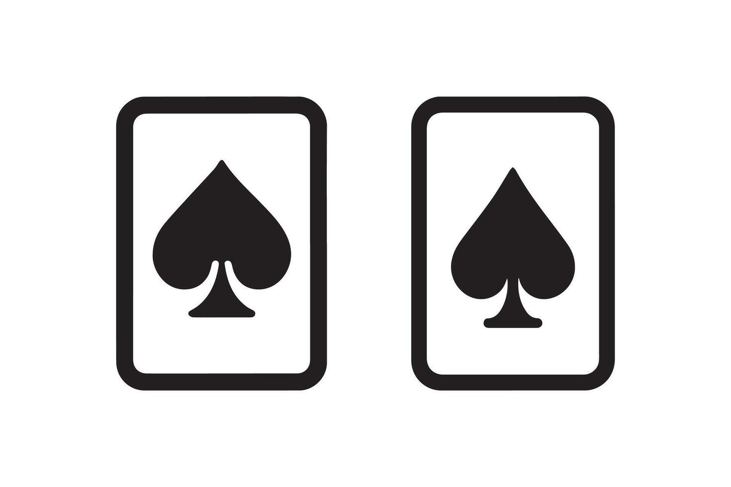 Two playing cards with spades and hearts vector