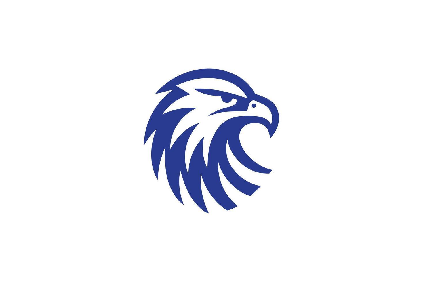An eagle head logo with a blue background vector