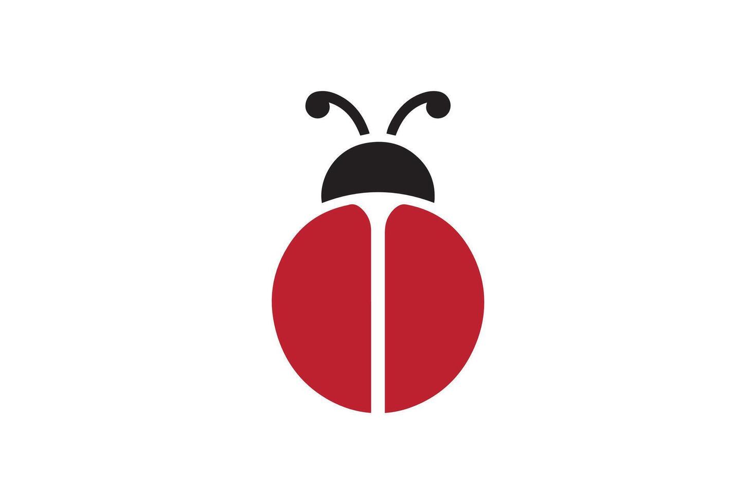 A ladybug logo with a black and red color scheme vector