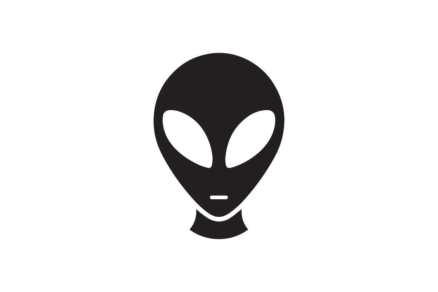 Alien head icon in simple style on a white background vector