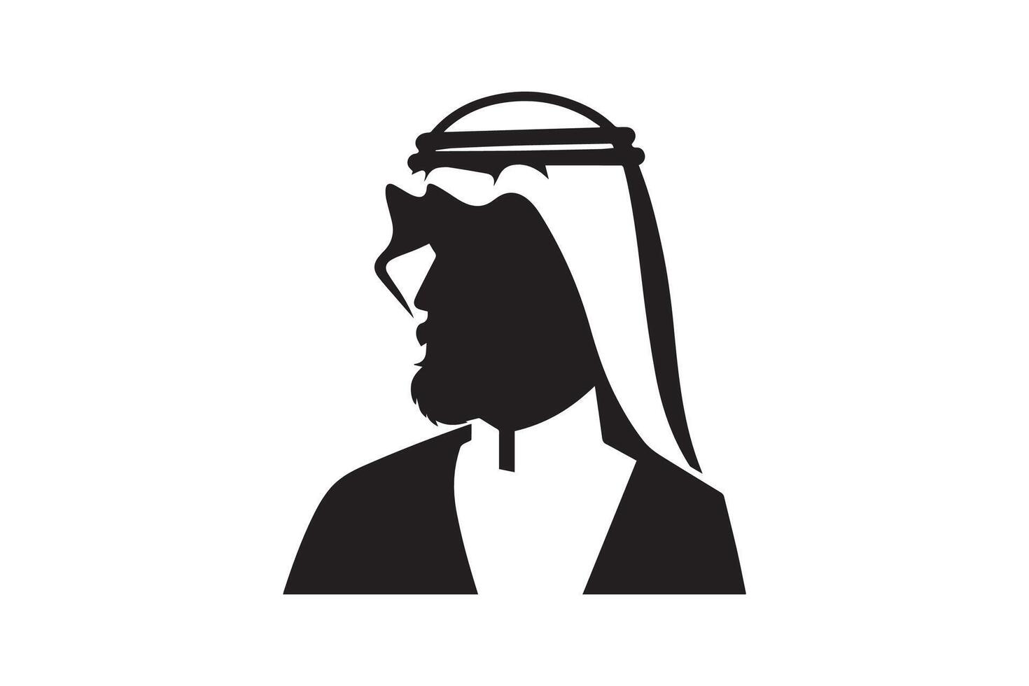 Arabic man silhouette icon illustration vector