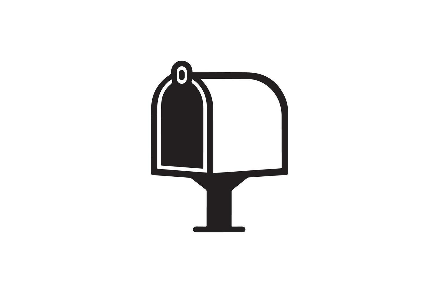 A black and white illustration of a mailbox vector