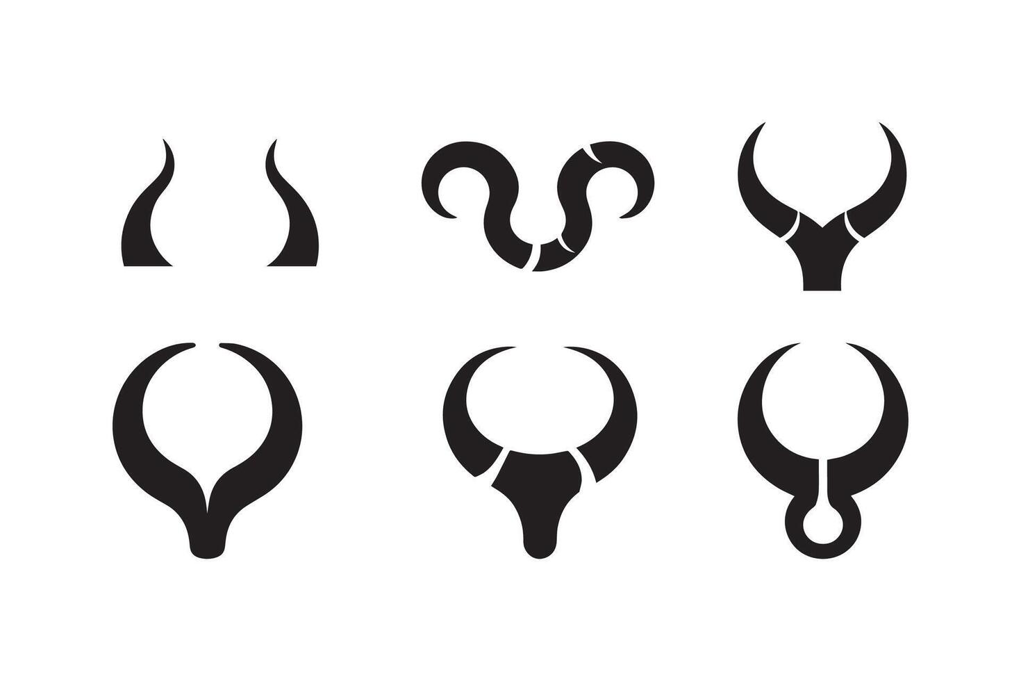 A set of horns and horns icons vector
