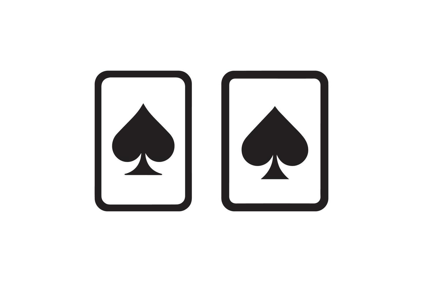 Two playing cards with spades and hearts on them vector
