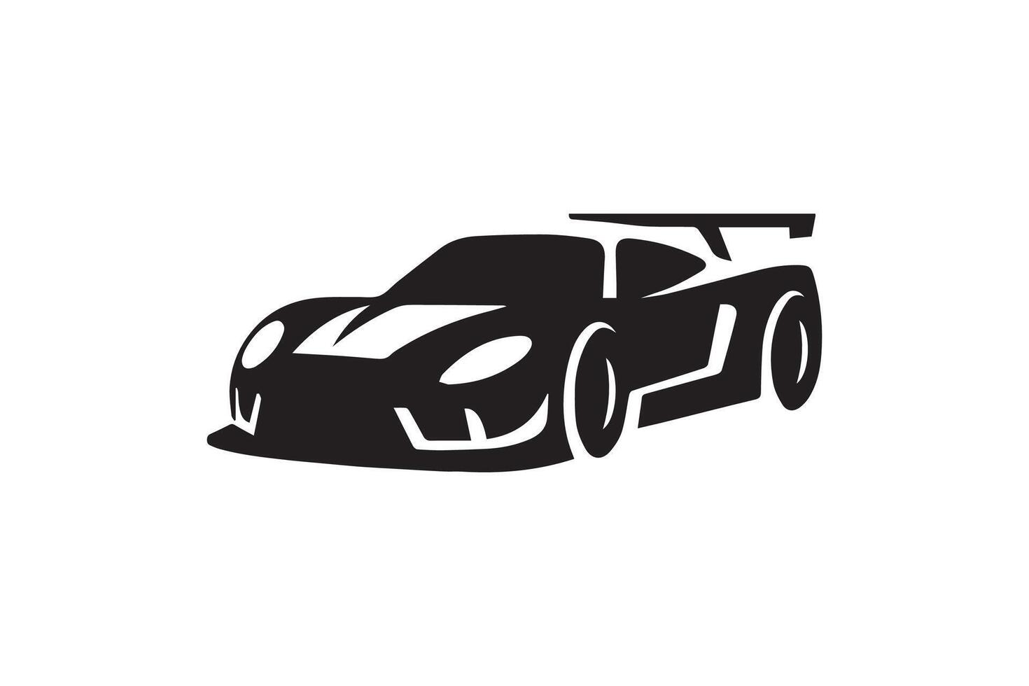 A black and white racing car icon on a white background vector