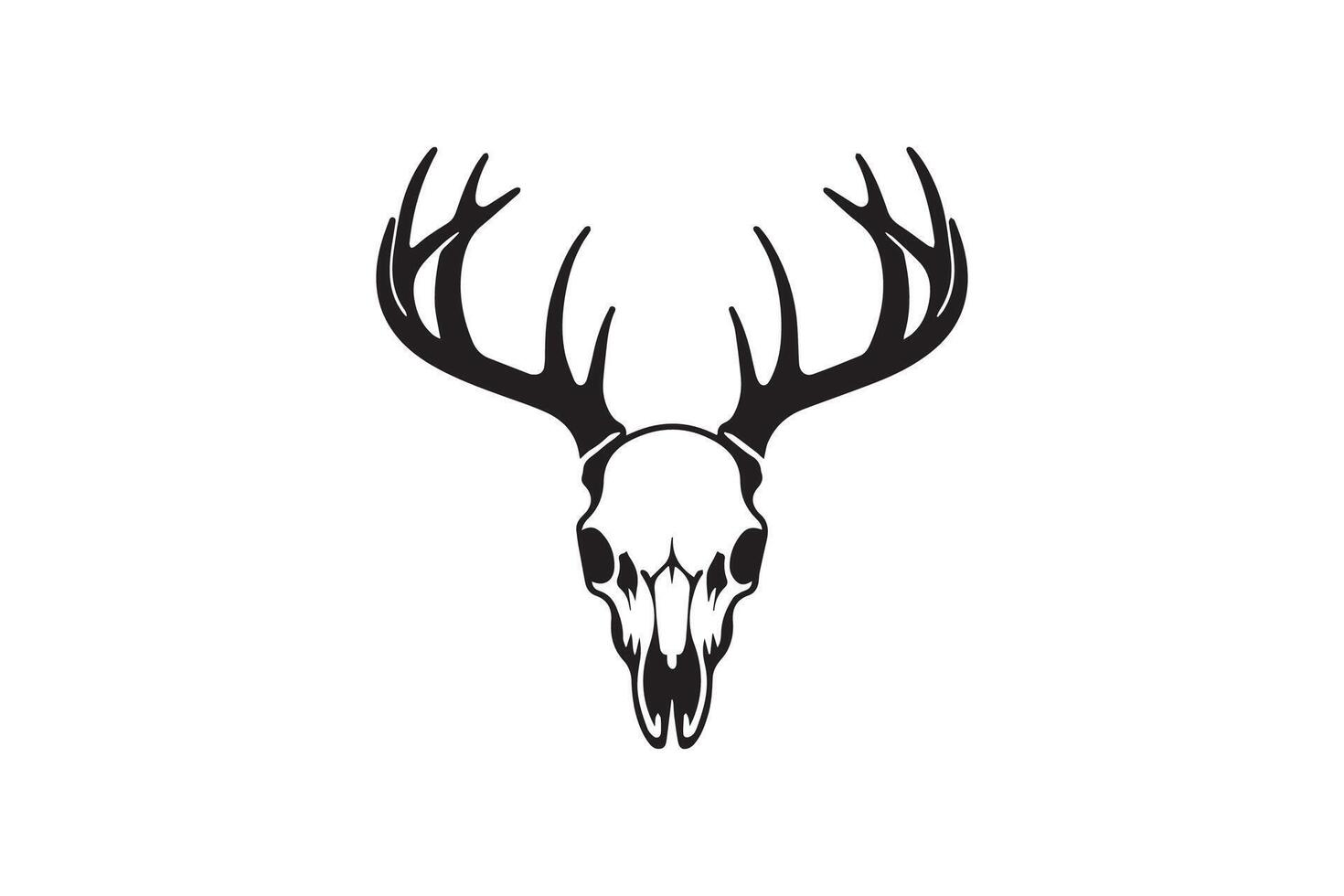 Deer skull with antlers on a white background vector